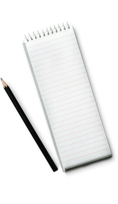 Cuaderno y lápiz. Formación
