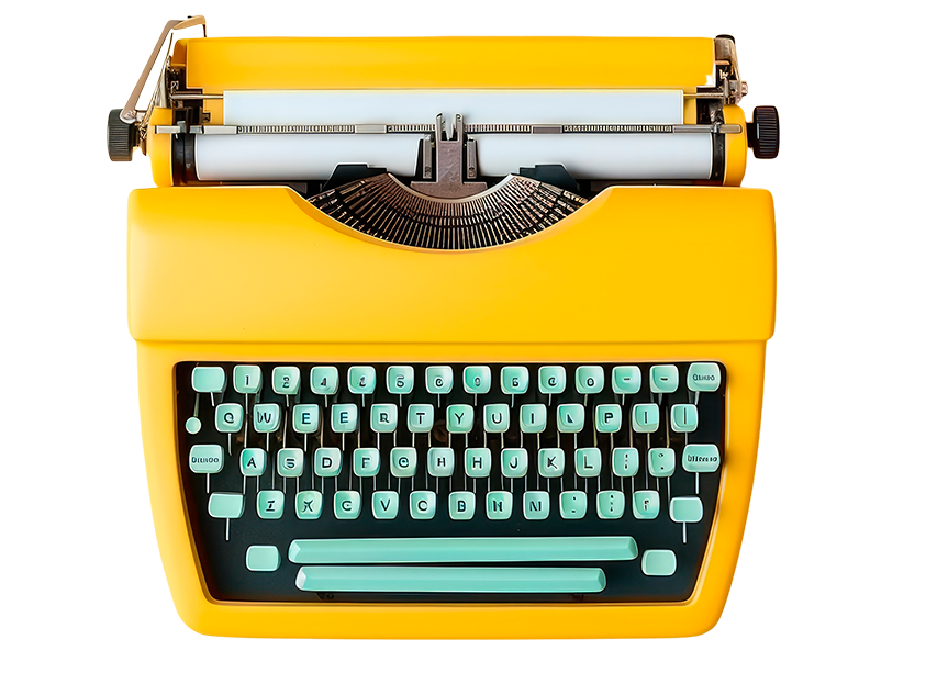 Render de máquina de escribir Carlos G. Ortuño. Escritura Creativa